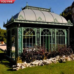 جازيبو فيكتوري الطراز مصنوع من الحديد المطاوع والزجاج حسب الطلب، بيت زجاجي لحدائق الشاي والأكشاك - Product Image 5