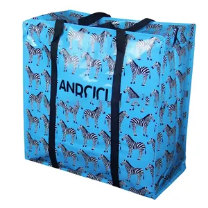 Recycled Woven Polypropylene Shopping Bags Custom Printed Reusable Laminated Polypropylene Tote Bag Wholesale