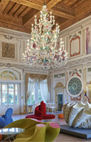 Lustre LED en verre personnalisé pour décoration intérieure, Bar, hall, projet de luxe, hôtel, luminaire suspendu