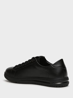 Sepatu Sneakers Kulit Hitam Klasik Tali Sepatu Nyaman Kasual untuk Jalan-Jalan Pria Wanita Unisex Harga Pabrik Grosir Custom OEM ODM