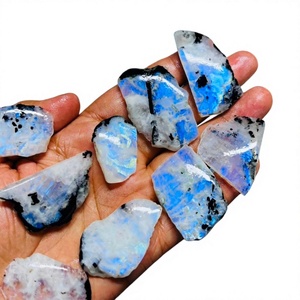 100% Piedras Preciosas Naturales de Piedra Lunar Arcoíris en Rodajas y Trozos Sueltos para Joyería - FAIJAN GEMS Estilo Cabujón Certificadas por Terceros - Product Image 1