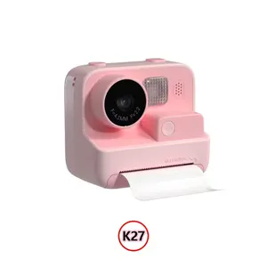 K27 고품질 미니 인쇄 카메라 선물 어린이 2.0 IPS 화면 48 MP HD 즉석 사진 카메라 소녀 소년
