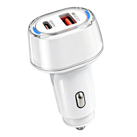 Chargeur de voiture double rapide 55W, directement du fabricant, USB A TYPE C QC25W+PD30W, couleurs assorties pour iPhone Samsung Xiaomi Redmi TECNO P78