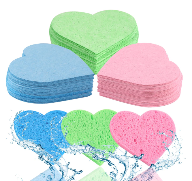 Factory Facial Sponges Compressed Natural Cellulose Sponge for Face Cleansing Exfoliating Makeup removal Pads