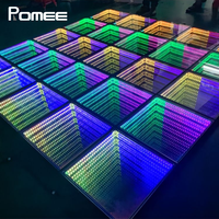 Plancher de danse LED RGB 3D magnétique sans fil/infinité pour DJ, fêtes et mariages