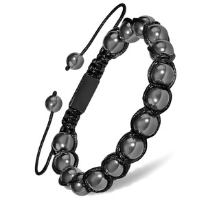Bracelet tissé en <span class=keywords><strong>hématite</strong></span> naturelle, bracelet de méditation de rééducation magnétique de santé, bijoux pour hommes et femmes - Product Image 3