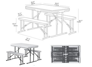 Vente directe d'usine, ensemble de table et de bancs pliants en plastique pour pique-nique en plein air, cour, fête, salle à manger, brasserie, pour événements - Product Image 2
