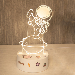 LED Licht Lampe Acryl 3D Led Tisch lampe Benutzer definierte Schreibtisch Astronaut Dekor Licht Lampe Geschenk Warme ABS Basis Geschenke Licht Hochzeits dekor - Product Image 5