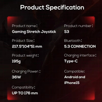 Control de Juego Extensible MEMO S3 Tipo-C, Gamepad con Cable e Inalámbrico BT, Joystick para PS4, PS5, iOS, Android, Teléfono Móvil, Tableta, PC