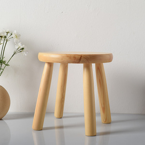 <b>Wooden</b> Round <b>Stool</b> 24x24cm For Home Children Adults Elderly Nordic Minimalist Design - Product Image 3