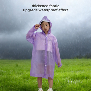 도매 레인웨어 재사용 어린이 하이 퀄리티 사용자 정의 로고 아이 긴 페바 비옷 - Product Image 6