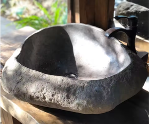 Outdoor Natural River Stone Hand Wash <b>Basin</b> and Sink Oval Traditional Design Dark Grey Custom Size Bathroom & Kitchen Use - Product Image 6