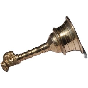 PARIJAT HANDICRAFT 4 pulgadas latón indio de mano Ghanti colorido decorativo Jingle Bell Navidad Diwali hogar 4,6 onzas - Product Image 2