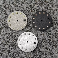 Quadrante per Orologio in Acciaio Inossidabile da 28,5mm con Texture Meteorite, Impermeabile, con Indicatori Diamantati, Parti per Orologio Meccanico Fai-da-Te per NH35A
