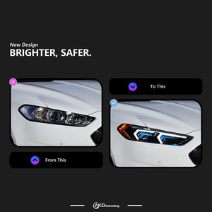 Feux de voiture AKD pour <span class=keywords><strong>Ford</strong></span> Fusion, phares 2017-2020, phares LED Mondeo, signal dynamique, animation DRL, modèles BMW modifiés - Product Image 2