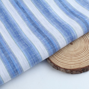 L2150 # campione a mano di alta qualità tinto in filo 100% tessuto di lino a righe, materiale traspirante per abbigliamento, abiti, camicie - Product Image 3