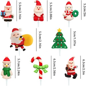 Decorazione per Torta a Forma di Albero di Natale e Babbo Natale per Feste di Compleanno, Natale e Capodanno, Accessori per Decorazione Dolci - Product Image 4