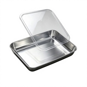 ฝาปิดภาชนะบรรจุอาหารพลาสติกทรงสี่เหลี่ยมใส เหมาะสำหรับถาดเก็บของ - Product Image 2