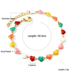 Pulsera de Cuentas de Esmalte Coloridas para Mujer, Aleación de Zinc, Acero Inoxidable 18k, Joyería de Regalo, Pulseras de Cuentas a la Moda - Product Image 3