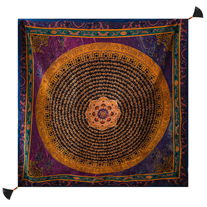 Xiangyunsha Bufanda de seda de morera Serie 135*135 Vintage Verano Lotus <span class=keywords><strong>Sutra</strong></span> Patrones Cuadrado Alto sentido Temperamento de moda Todo - Product Image 1