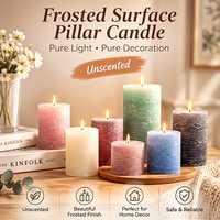 LIT BRIGHT Custom Durable Bunt Beige Schwarz Big Pink Gelb Dunkelrot Hellblau Silber Fancy Gold White Pillar Candles