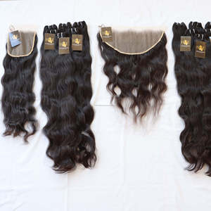 Vendeurs de cheveux vierges en vrac naturels Extension de cheveux humains indiens droits et raides 100% Paquet de cheveux naturels bruts du temple indien avec Hd Fr - Product Image 2