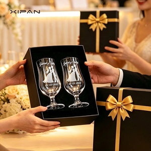 Verres à cocktail en cristal gravés personnalisés, 350 ml/11,5 oz, coupe tulipe, avec boîte cadeau noire, cadeaux de mariage - Product Image 3