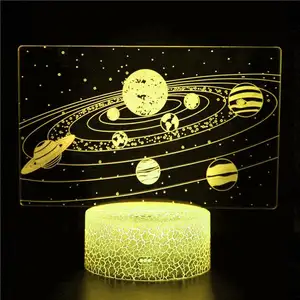 太阳系3D幻灯宇宙星球空间银河系夜灯儿童卧室装饰生日节日礼物