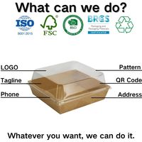 YBLPAK Vente en gros de boîtes rigides en papier kraft écologiques et biodégradables pour sandwichs, gâteaux, pâtisseries, design carré, emballage de pain en papier
