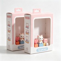 Boîte de présentation personnalisée pour figurines, boîte de présentation pour peluches, boîte cadeau pliable en carton ondulé avec fenêtre