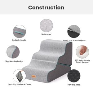 Escalier et rampe 2 en 1 pour animaux de compagnie |   Canapé-lit pliable pour chien et chat avec échelle |   Housse lavable, antidérapante, design portable - Product Image 3