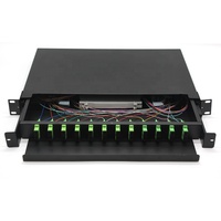 Aixton 1U-3U Panneau de brassage fibre optique 19 pouces 48 cœurs 12 ports avec connecteurs SC/LC/FC/ST Compatibilité câble UPC Duplex OM3/OM4