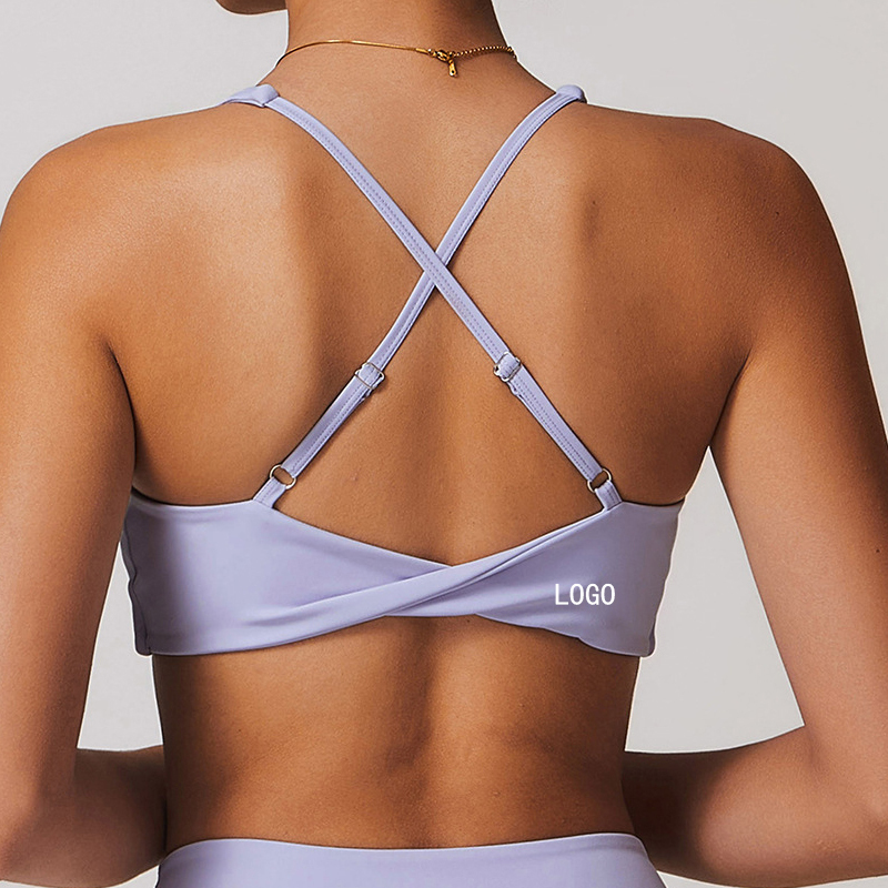 Sports Bra Fitness & Yoga Wear Nude Wearing Outside Fitness Sexy Shock-Absorbing High-Strength Nude Tight Running Sportswear