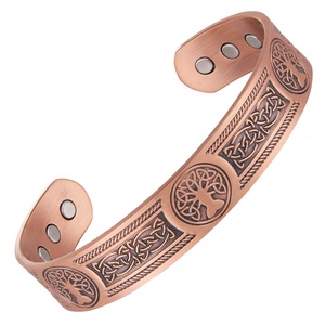 Wholesale Custom Vintage Magnet <b>Copper</b> Cuff <b>Bracelets</b> for Men Women High Power BioMagnetic Health Benefits Waterproof Fashion - Product Image 1