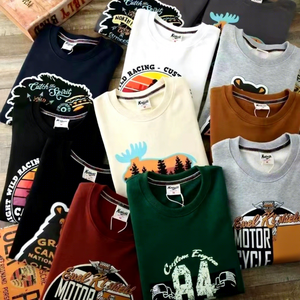 T-shirts d'été décontractés <span class=keywords><strong>pour</strong></span> hommes à manches courtes en coton imprimé dessin animé, respirants, anti-plis, anti-humidité, coupe ample, vente en gros - Product Image 2