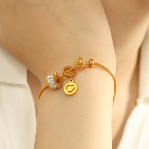 <b>Adjustable</b> Gold <b>Bracelet</b> Heart Shape Zircon Charm Jewelry Gift for Women Fashion Charm <b>Bracelets</b> - Product Image 4