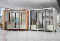 Cabine insonorisée ronde moderne en alliage d'aluminium avec éclairage LED pour villa, bureau, immeuble, bureau à domicile - Conception autonome