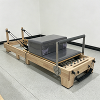 Ensemble de Reformer Pilates Professionnel avec Cadre en Chêne, Portable, Réglable, Équilibré, Machine de Fitness Yoga, Lit-Chaise pour la Maison et la Salle de Sport