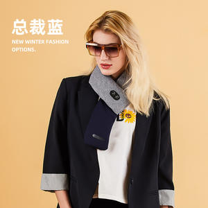 Masseur de cou électrique de marque britannique, rechargeable par USB, chauffant au graphène, chaleur apaisante, bleu, multifonctionnel - Product Image 1