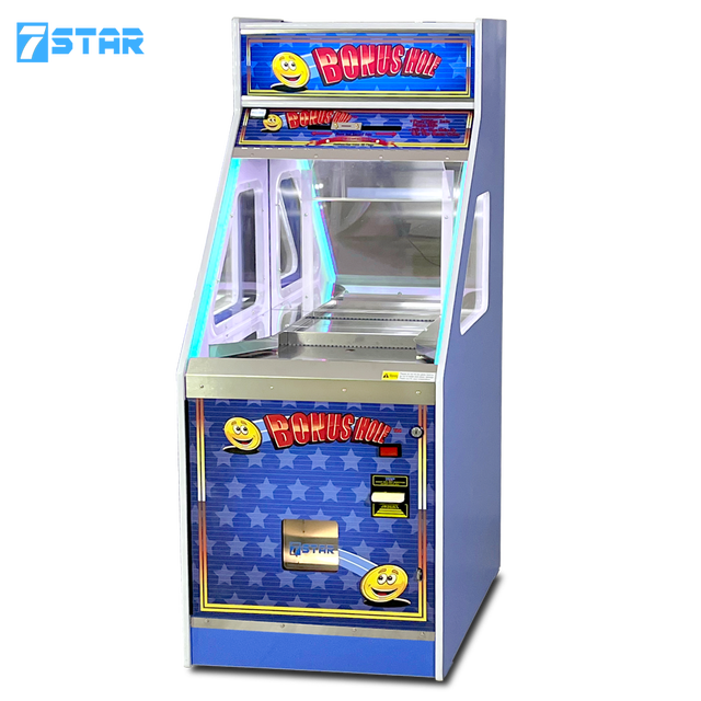 Bonus Hole Coin Quarter Pusher with Bill Acceptor Arcade Game Machine Coin Pusher Machine Coin Operated Games Machine