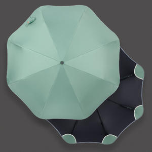 <span class=keywords><strong>Parapluie</strong></span> automatique à trois plis tendance avec coins arrondis de sécurité, sans pointes, protection UV, nouveau design - Product Image 4