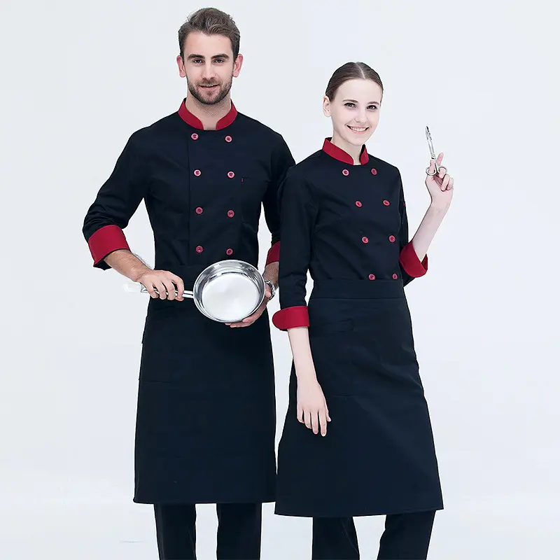 Hotel Küche Pure White Zweireiher Chef Arbeits kleidung Restaurant Bäckerei Bar Personal Kleidung Kellner Uniform