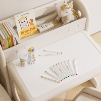 Muebles de plástico para guardería, escritorio y silla para niños pequeños, mesa y juego de muebles para niños