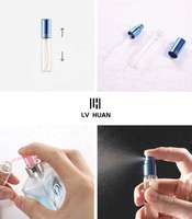 Botol Semprot Kosmetik Kaca Transparan Portabel Kelas Atas 10/15ml Penyemprot Kabut Halus Botol Parfum Toner Tutup Logam Aluminium