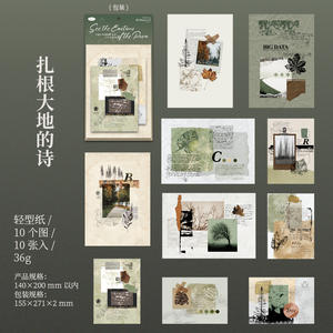 10 Hojas/paquete de Papel <span class=keywords><strong>para</strong></span> Manualidades de Gran Formato, Serie 'Sentiendo las Emociones de la Poesía', Tema Retro - Product Image 6