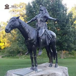 Escultura de Bronce de la Estatua del Gran Espíritu Indio en Caballo, Estilo Clásico de <span class=keywords><strong>Metal</strong></span> TREVI - Product Image 4