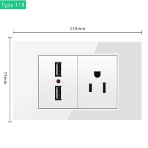 Enchufe de Pared Tipo 118 para Estados Unidos/Australia con Carga Rápida USB, Interruptor Eléctrico de Pared con Cable Negro USB Tipo C - Product Image 5