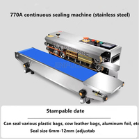 Machine de scellage continue semi-automatique horizontale pour sachets en plastique, poly/PE, aluminium, feuille d'aluminium