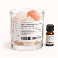 Diffuseur d'huiles essentielles Arovi - Cristal rose naturel, design moderne et simpliste, sans flamme, cadeau de relaxation et de guérison pour femmes