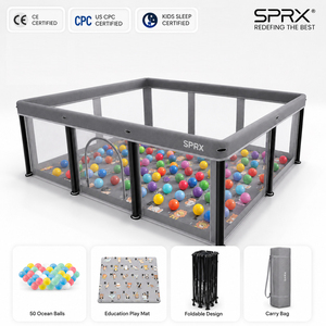 <span class=keywords><strong>Parc</strong></span> de jeu pliable pour bébé en tissu Oxford 150D - Aire de jeu portable sécurisée pour enfants, utilisation intérieure/extérieure - Product Image 1